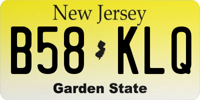 NJ license plate B58KLQ