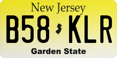 NJ license plate B58KLR