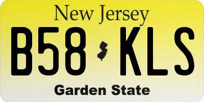 NJ license plate B58KLS
