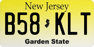 NJ license plate B58KLT