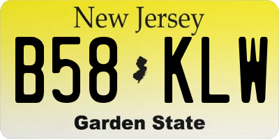 NJ license plate B58KLW