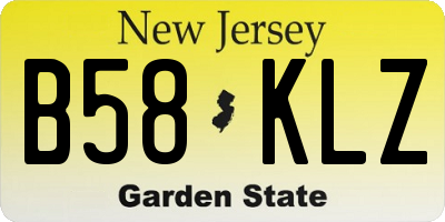 NJ license plate B58KLZ