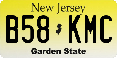 NJ license plate B58KMC