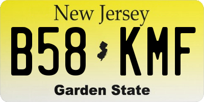 NJ license plate B58KMF