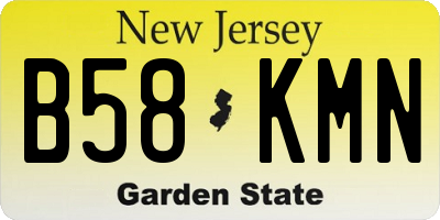 NJ license plate B58KMN