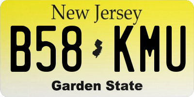 NJ license plate B58KMU