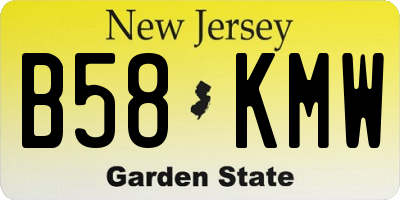 NJ license plate B58KMW