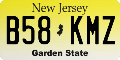 NJ license plate B58KMZ