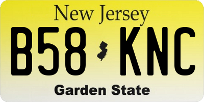 NJ license plate B58KNC