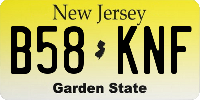 NJ license plate B58KNF
