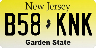 NJ license plate B58KNK