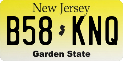 NJ license plate B58KNQ