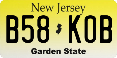 NJ license plate B58KOB