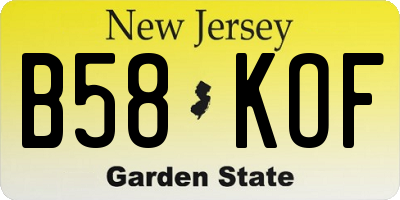 NJ license plate B58KOF