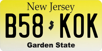 NJ license plate B58KOK