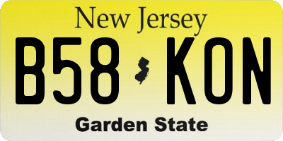NJ license plate B58KON