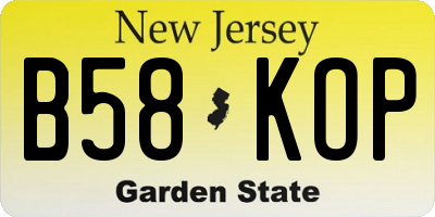 NJ license plate B58KOP