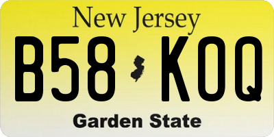NJ license plate B58KOQ