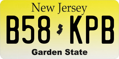 NJ license plate B58KPB