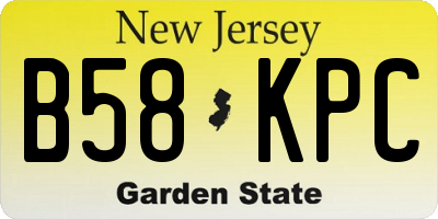 NJ license plate B58KPC