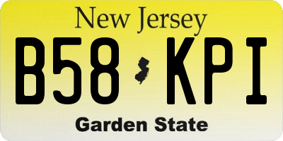 NJ license plate B58KPI