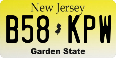 NJ license plate B58KPW