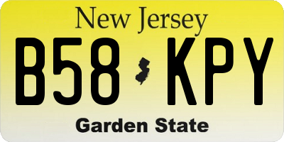 NJ license plate B58KPY
