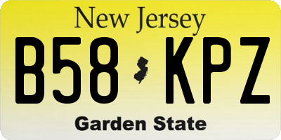 NJ license plate B58KPZ