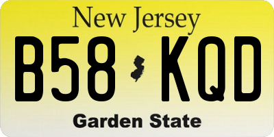 NJ license plate B58KQD