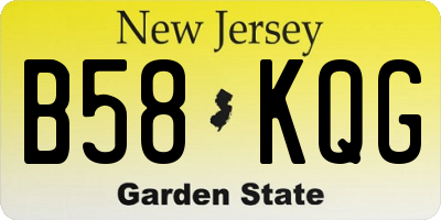 NJ license plate B58KQG
