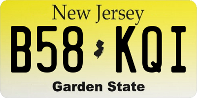 NJ license plate B58KQI