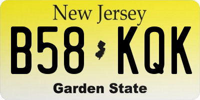 NJ license plate B58KQK