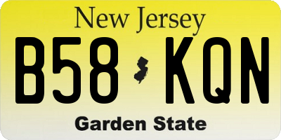 NJ license plate B58KQN