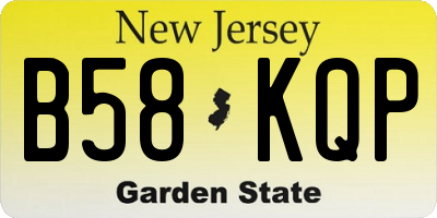 NJ license plate B58KQP