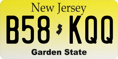 NJ license plate B58KQQ