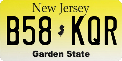 NJ license plate B58KQR