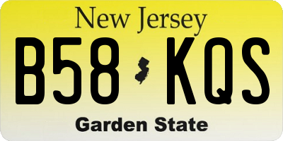 NJ license plate B58KQS