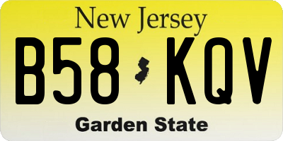 NJ license plate B58KQV