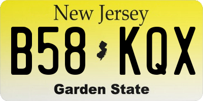 NJ license plate B58KQX