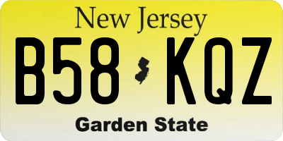 NJ license plate B58KQZ