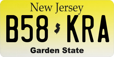 NJ license plate B58KRA