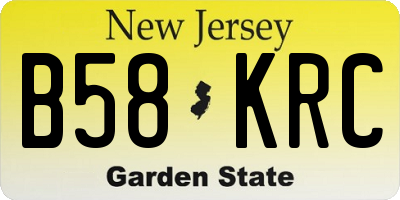 NJ license plate B58KRC