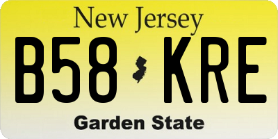 NJ license plate B58KRE