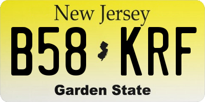 NJ license plate B58KRF