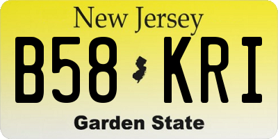 NJ license plate B58KRI