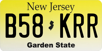 NJ license plate B58KRR