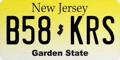 NJ license plate B58KRS