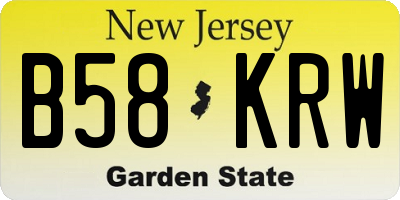 NJ license plate B58KRW