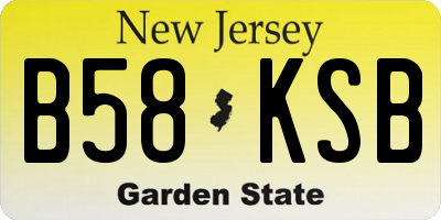 NJ license plate B58KSB