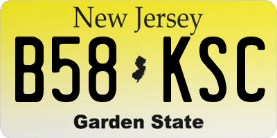 NJ license plate B58KSC